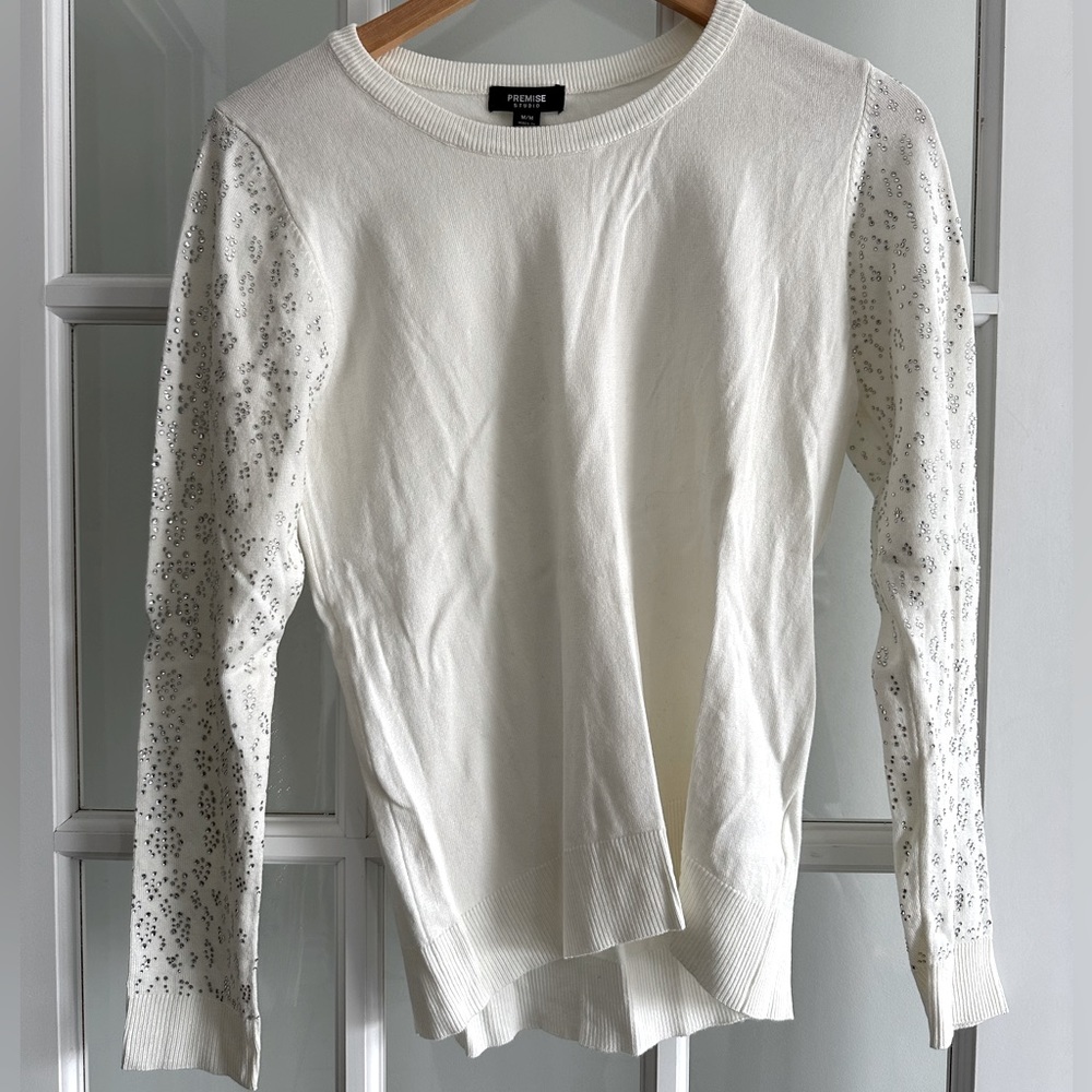 Beaded Sleeve Sweater